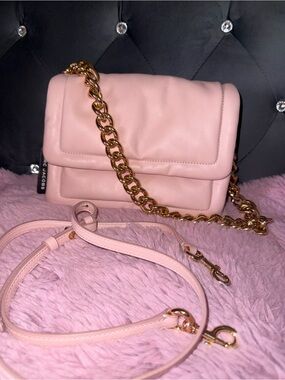 Marc Jacobs pink blush leather gold chain pillow shoulder bag crossbody
